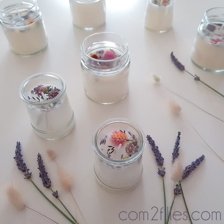 DIY - bougies fleurs séchées