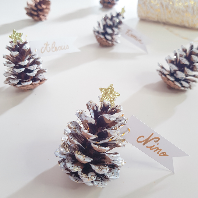 deco noel - marque place sapin